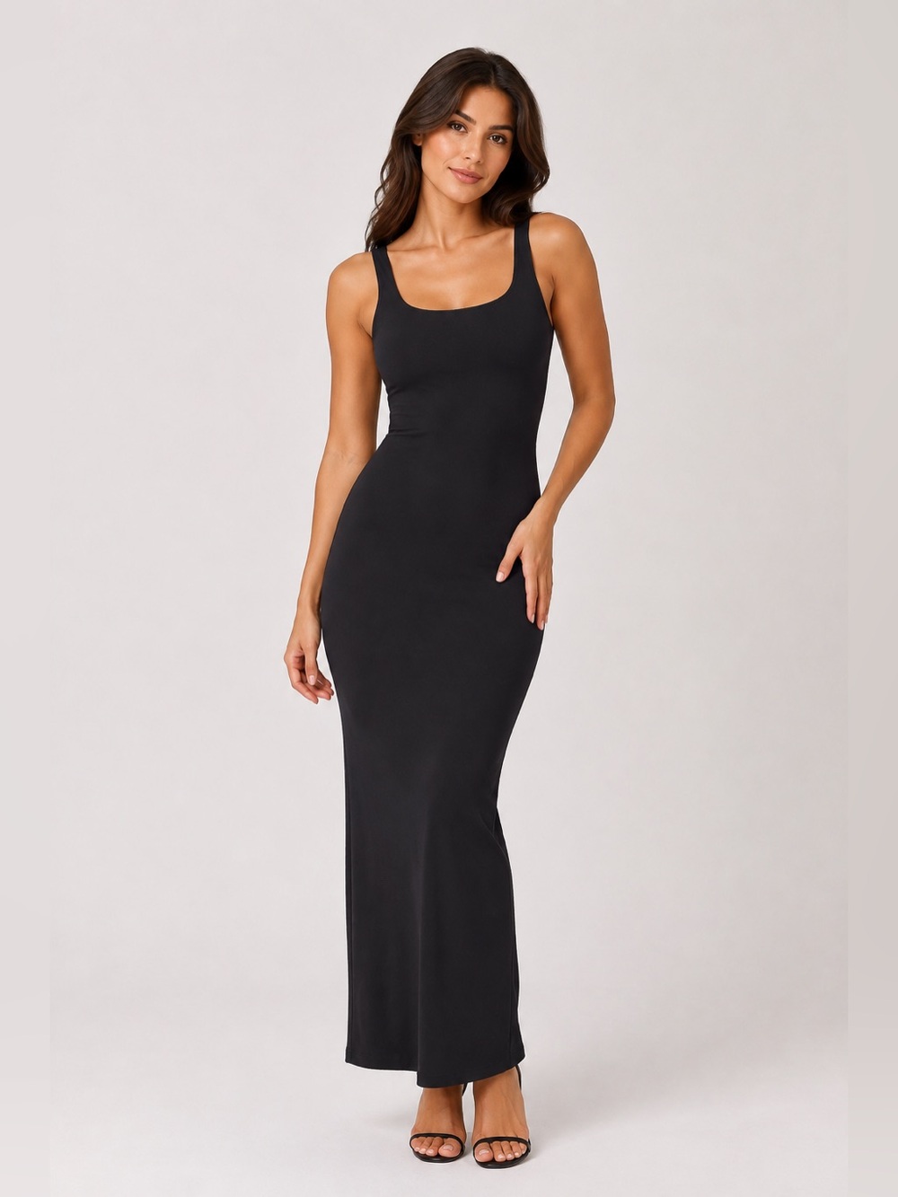 SKIMS Body Long Tank Slip Dress | Onyx | Size L